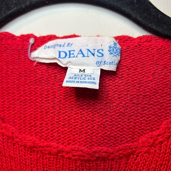 Vintage VTG Designed by Deans of Scotland Silk Blend Short Sleeve Sweater Size M - Picture 2 of 5